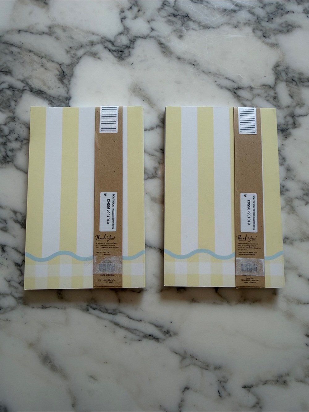 NWT Denik Classic Layflat Lined Notebooks Set of 2 Yellow Stripe Journals